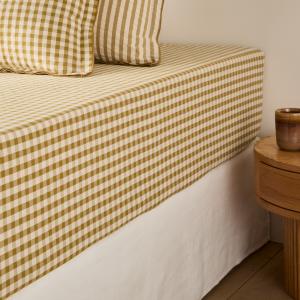 Sábana ajustable de algodón seersucker 30 cm, Cottage absen…