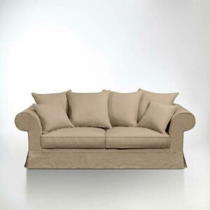 Sofá de lino grueso, confort superior, Adélia