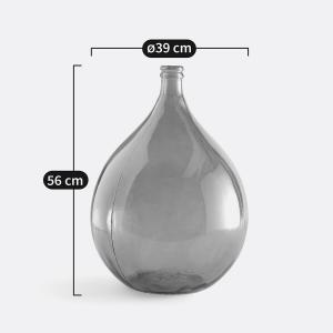 Jarrón damajuana de vidrio H56 cm, Izolia