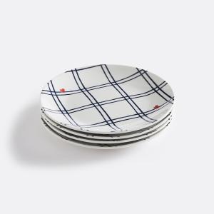 Lote de 4 platos de postre de porcelana, Aline