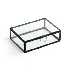 Caja transparente de vidrio y metal, Uyova