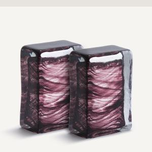 Lote de 2 sujetalibros de vidrio, Diafani