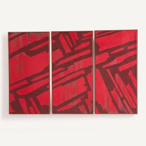 Conjunto de 3 cuadros, pintados a mano, Palim