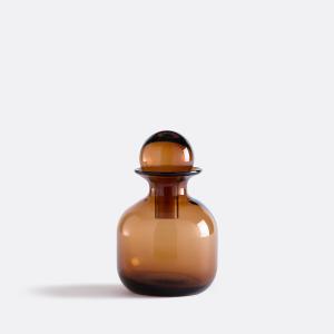 Botella decorativa en vidrio ámbar altura 20 cm, Nemia