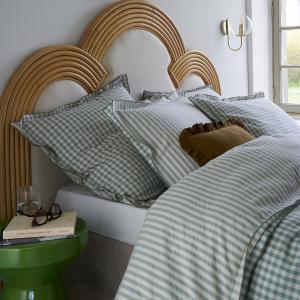 Funda de almohada de algodón seersucker Cottage