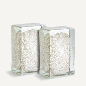 Lote de 2 sujetalibros de vidrio, Diafani