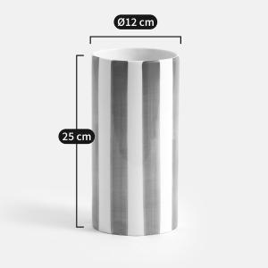 Jarrón de cerámica a rayas, Altura 25 cm, Jaoma