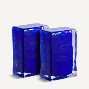 Lote de 2 sujetalibros de vidrio, Diafani