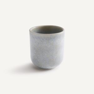 Lote de 4 tazas de gres esmaltado mate, Chuma