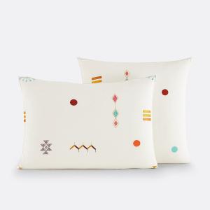 Funda de almohada bordada de algodón vintage, Imani