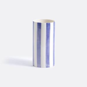 Jarrón de cerámica a rayas, Altura 25 cm, Jaoma