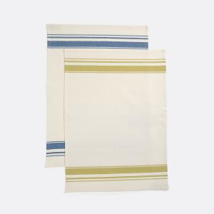 Juego de 2 paños de cocina de algodón a rayas, Barjac