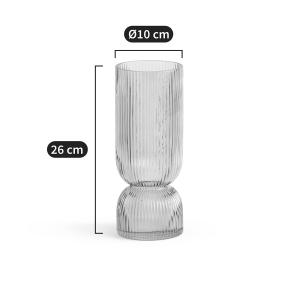 Jarrón de cristal estriado, al. 26 cm, Valira