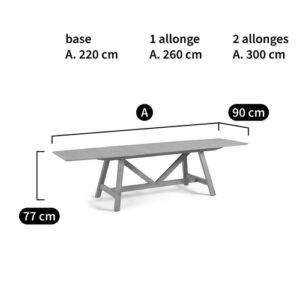 Mesa de acero con extensiones Buondi design E. Gallina