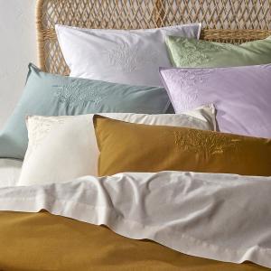 Funda de almohada de algodón lavado, bordado, Scénario