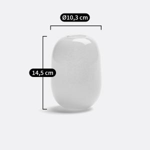 Jarrón redondeado de cristal, al. 14,5 cm, Iva