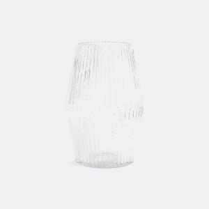 Jarrón de vidrio agrietado forma cilíndrica H25 cm, Afa