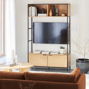 Mueble para TV modulable con 2 compartimentos y 2 puertas,…