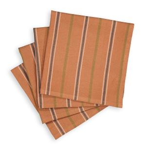 Juego de 4 servilletas de algodón con estampado a rayas, Ho…