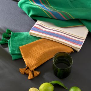 Conjunto de paños de cocina a rayas en algodón teñido, Djeb…