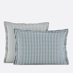 Funda de almohada de algodón seersucker, Cottage Bleu