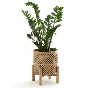 Jardinera con pie de bambú Ø26 cm Bambu