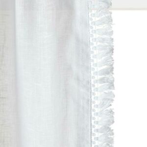 Panel cortina de lino con flecos, Pampa