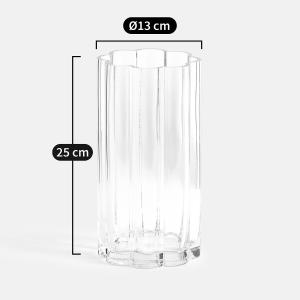 Jarrón de vidrio transparente, altura 25 cm, Helia