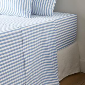 Sábana bajera de algodón, Soizic azul