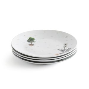 Lote de 4 platos de postre de porcelana