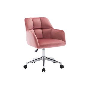 Silla de escritorio - Terciopelo - Rosa - Altura ajustable…