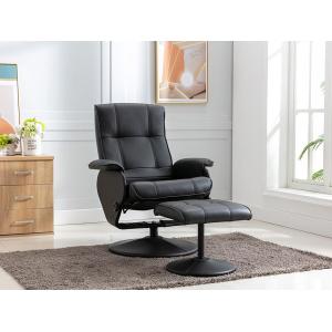 Sillón de relajación con reposapiés de piel ANDALOUSIE - Ne…