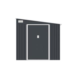 Caseta de jardín metal adosada de acero galvanizado antraci…