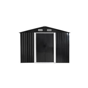 Caseta de jardín metal de acero galvanizado gris 8 m² - MAN…