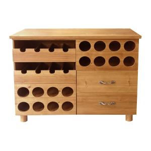 Mueble botellero de madera de pino y MDF - L.90 x P. 32 x A…