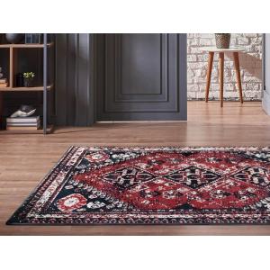 Alfombra oriental SYLHET - 200 x 290 cm - Rojo y negro