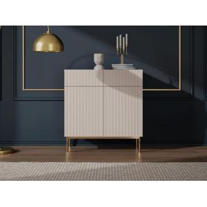 Aparador alto con 2 puertas y 2 cajones de MDF y acero - Be…