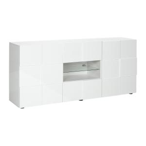 Aparador CALISTO - LEDs - 2 puertas y 2 cajones - Blanco la…