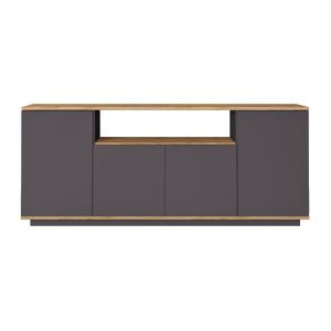 Aparador con 4 puertas y 1 estante - Antracita y natural -…