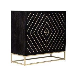 Aparador art déco PRISMIN - 2 puertas - Madera de mango y m…