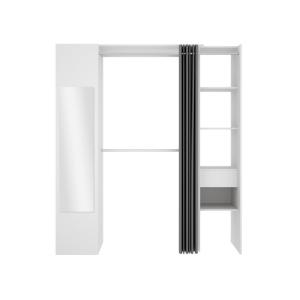 Armario ropero con cortina y 1 puerta - Con espejo - L177 c…