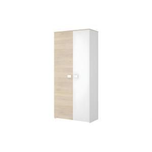 Armario SONIA - 2 puertas - Ancho 90 cm - Color: roble y bl…