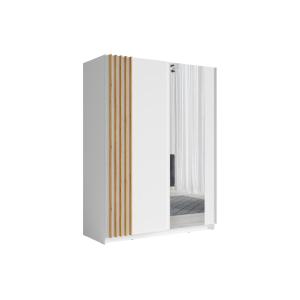 Armario de 2 puertas correderas - Con espejo - L150 cm - bl…