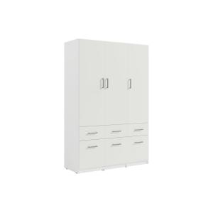 Armario 3 puertas y 6 cajones - L136 cm - Blanco - BELOMY