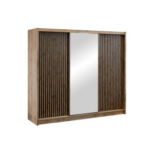 Armario 3 puertas correderas - Con espejo - L250 cm - Color…