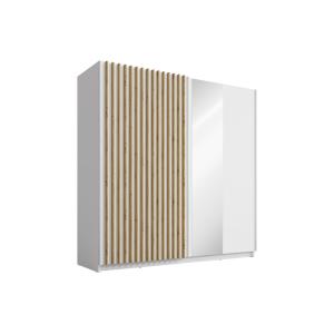 Armario de 2 puertas correderas - Con espejo - 200 cm - bla…