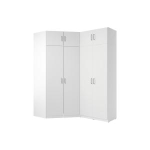 Armario de esquina 4 puertas - L209 cm - Blanco - BELOMY
