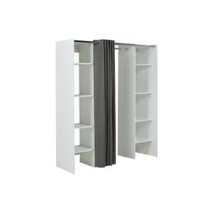 Armario vestidor extensible EMERIC - L.112/185 cm - Blanco…