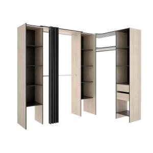 Armario ropero de esquina extensible DORIAN - Ancho 164/234…