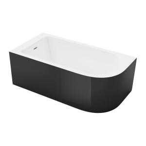 Bañera esquinera - 240L - 170 x 75 x 58 cm - Negro brillant…